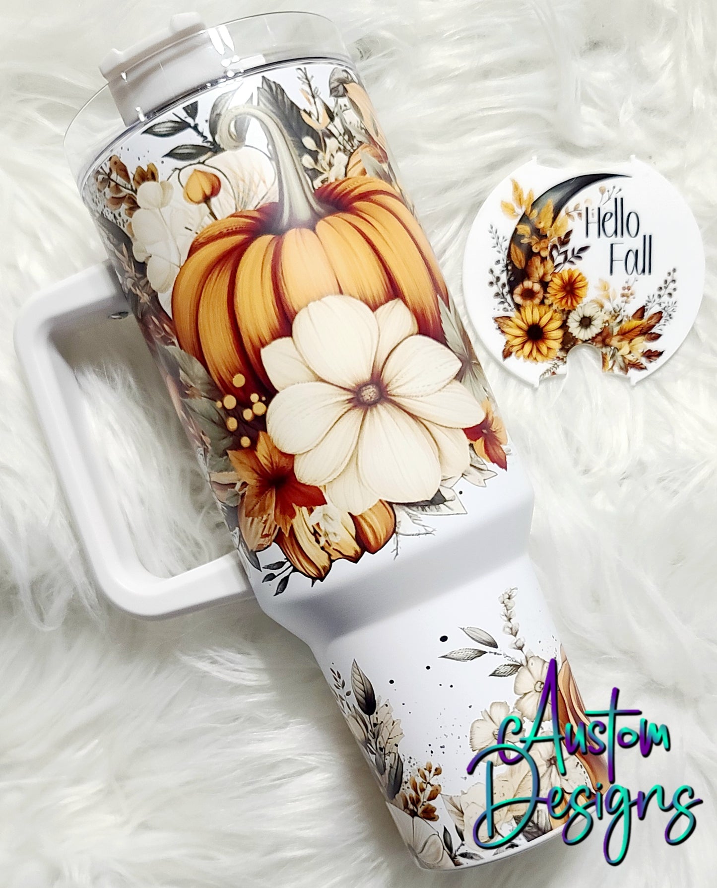 Fall Pumpkin Tumbler With Handle