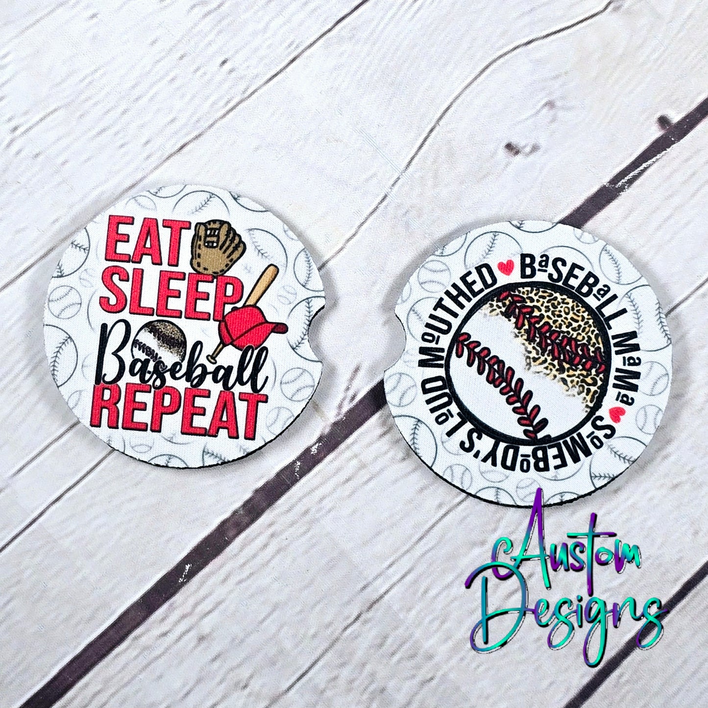 Coaster Set Eat Sleep Baseball Repeat