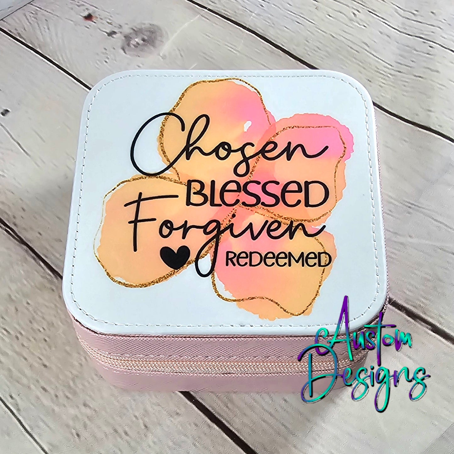 Chosen Blessed Forgiven Travel Jewelry Box
