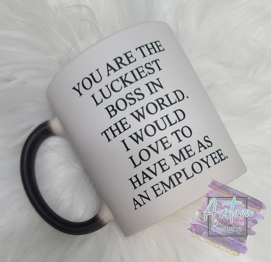 'Luckiest Boss' Mug