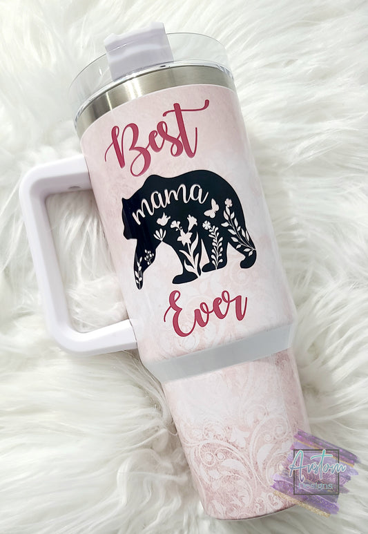 Mama Bear Tumbler with Handle