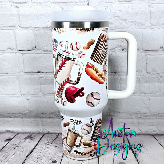 40 oz Tumbler Baseball Fun
