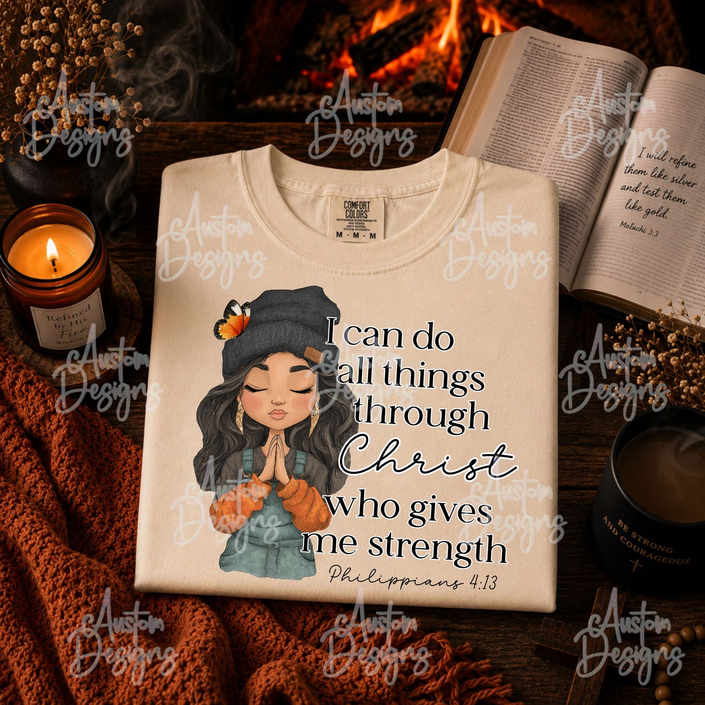 Fall Vibe I Can Do All Things Through Christ Digital Design