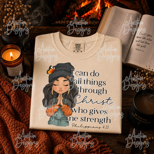 Fall Vibe I Can Do All Things Through Christ Digital Design