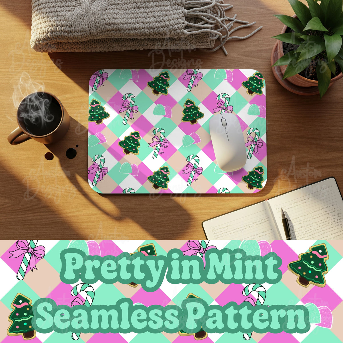 Pretty in Mint Seamless Digital Download