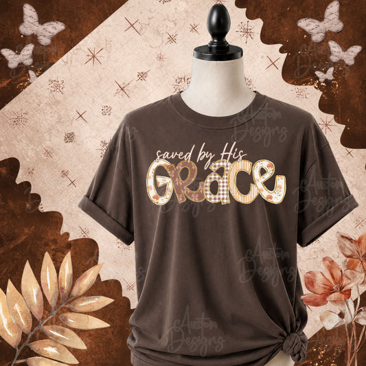 Saved by His Grace Fall Floral Digital Download