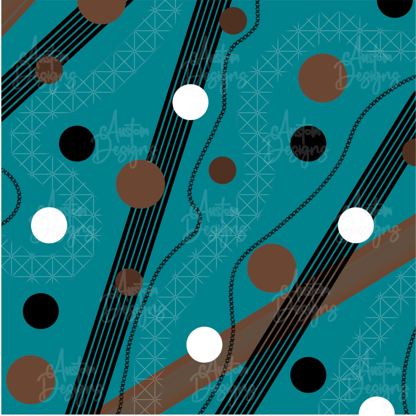 Teal and Mocha Retro Vibes Digital Paper Digital Download