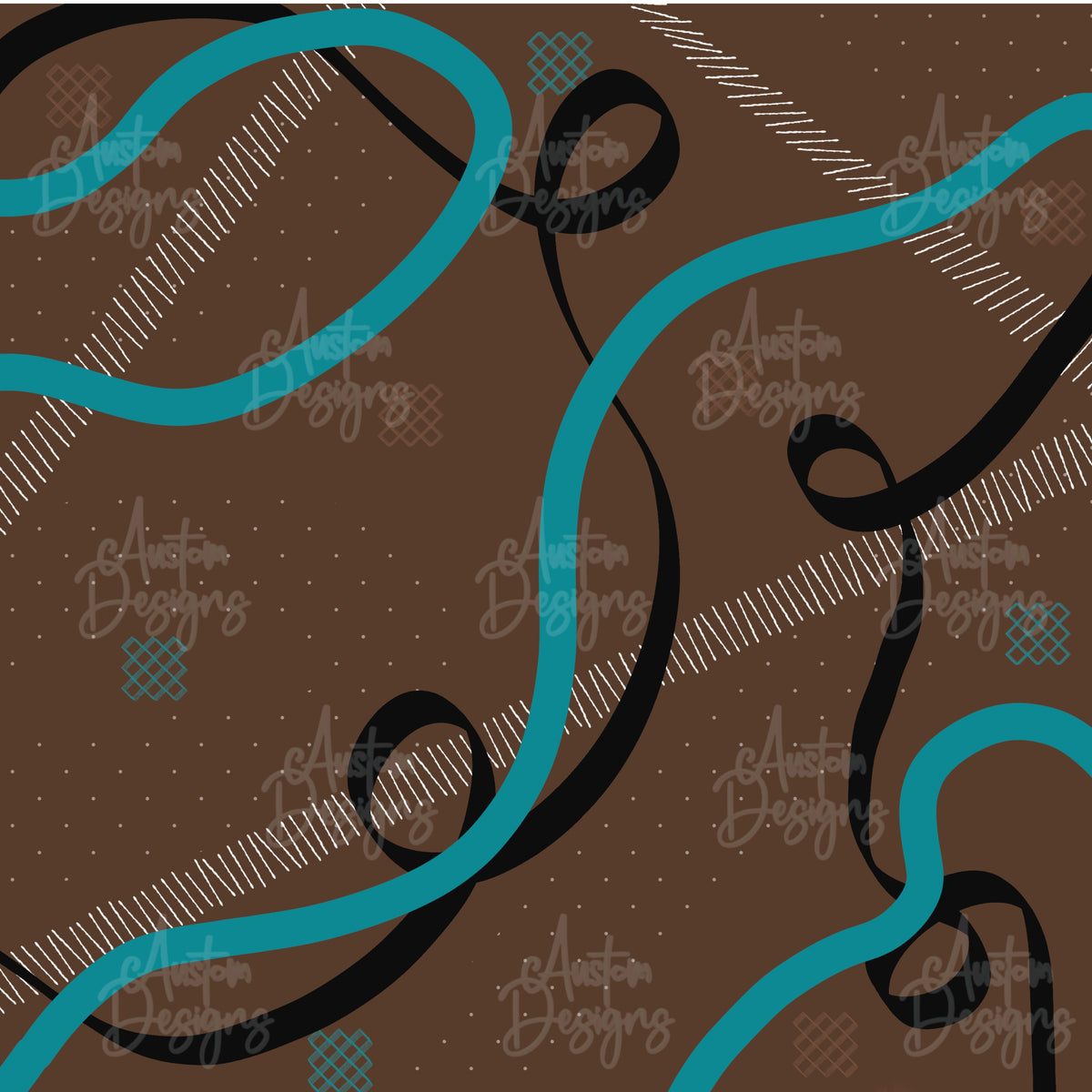 Teal and Mocha Retro Vibes Digital Paper Digital Download