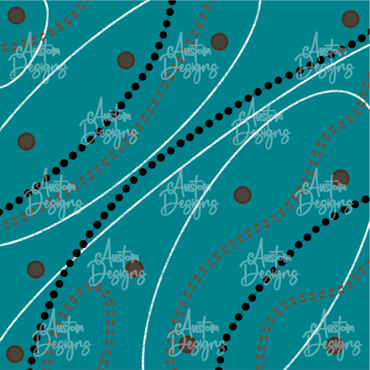 Teal and Mocha Retro Vibes Digital Paper Digital Download